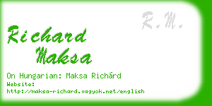 richard maksa business card